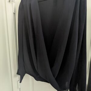 Ann Taylor Elegant Black Sheer Top